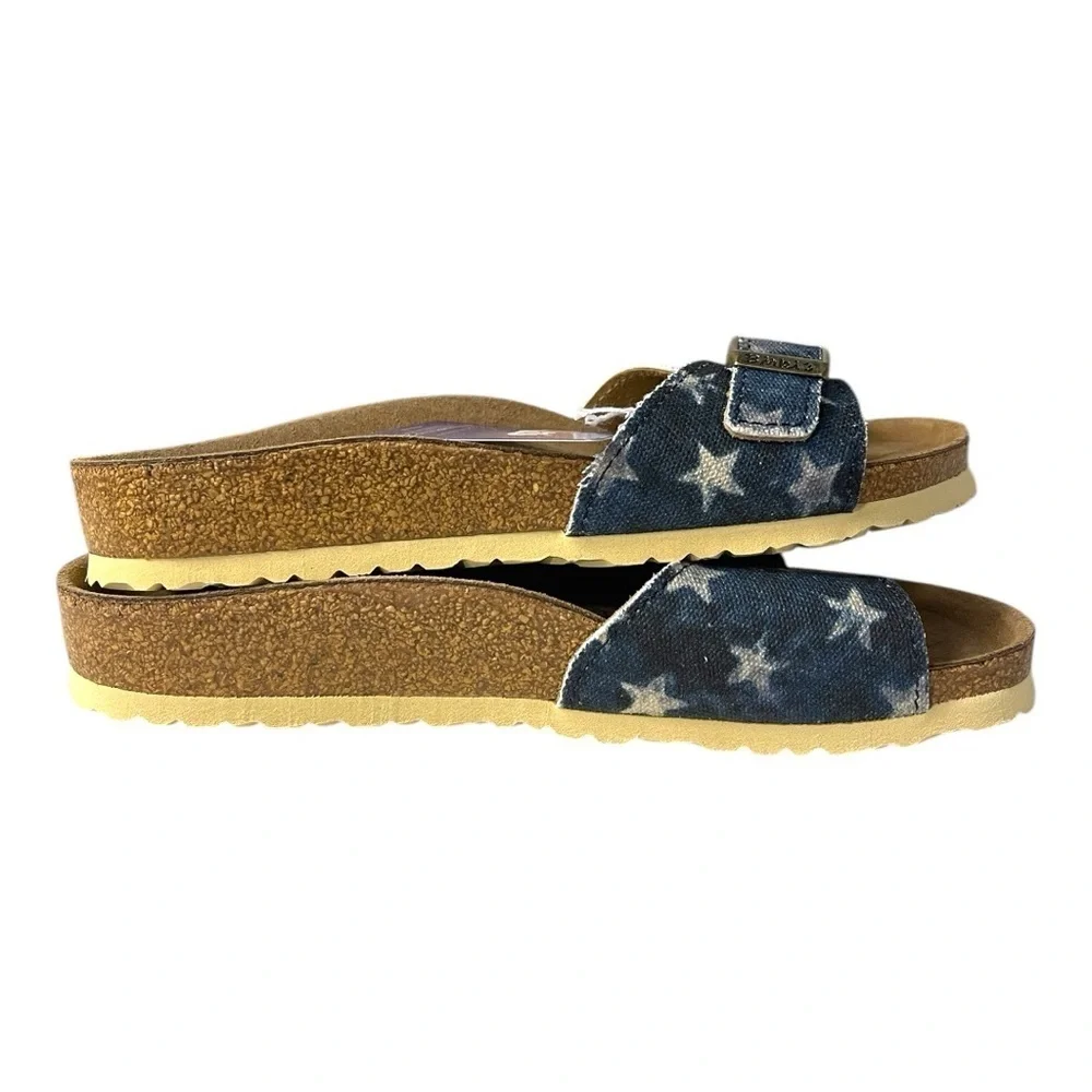 Birki’s by Birkenstock Madrid Sandals - Canvas Stars Navy - Size 34 (US 3 K/L3)